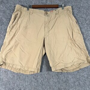 Columbia Sportswear Company Men's Khaki Shorts Size 40W Brown‎ Tan Flat Front